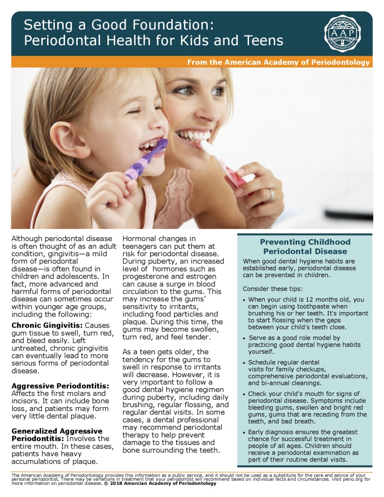Periodontal Health for Kids and Teens